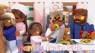 Family TRAIN RIDE to a WINTER CABIN *BLOOPERS* Roblox Bloxburg Roleplay #bloxburg