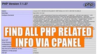 LIVE How to know about all PHP related information through cPanel interface?