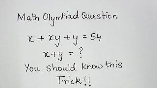 Math Olympiad Question  Nice Algebra Equation  You should know this trick