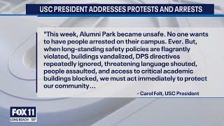 USC President responds 2 days after protests 10 days after pro-Palestine valedictorians speech got
