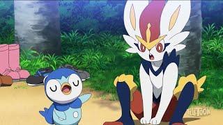 Cinderace Is Listening To Piplups Speech Carefully ENGLISH DUBBED  Pokemon Master Journeys.