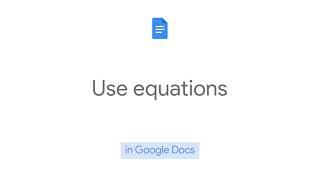 How to Use equations in Google Docs