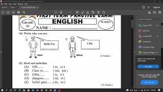Grade 3 English  paper