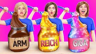 ARM VS REICH VS SUPERREICH FOOD-CHALLENGE  Schulkochchallenge  Goldschokolade von 123 GO TRENDS