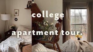 College Apartment Tour  cottagecore antique-filled nancy meyers inspired student housing.
