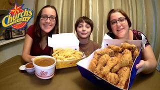 Churchs Chicken  Gay Family Mukbang 먹방 - Eating Show