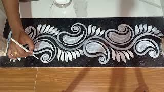 Very easy and beautiful kalka design border alpona Mukesh arts