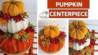 CROCHET Stacked Pumpkin Centerpiece Crochet Tutorial Step by Step pattern by Winding Road Crochet