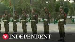 Live Myanmar troops march in parade to mark Armed Forces Day