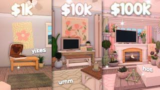 building a living room with $1k $10k and $100k