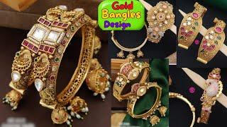 Gold Bangles design 2024  designer latest bangles fashion for saree #goldbangles #fashion