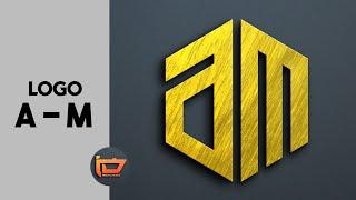 Cara edit logo monogram inisial A - M  pixellab logo design