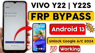 Vivo Y22  Y22s Android 13 Frp Bypass  Unlock Google Account Lock Without PC 2024