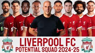 LIVERPOOL POTENTIAL SQUAD 202425 SEASON  LIVERPOOL FC  ARNE SLOT  PREMIER LEAGUE