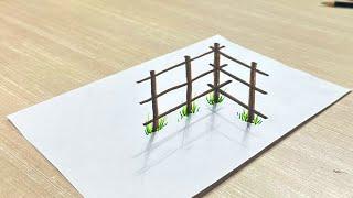 3D Drawing Easy Tutorial  3D optical illusion drawing tutorial