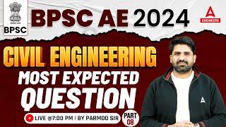 BPSC AE 2024  BSPC AE Civil Engineering Most Expected Question #8  By Pramod Sir