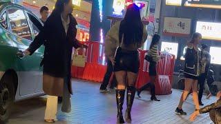 實拍廣州酒吧街繁華鬧市，肥臀丰乳的熟婦，有誰能真的懂？Bar street，Nightlife，China girl，4k China walk，Guangzhou city