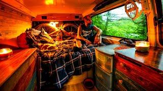 Camper Van Camping In Heavy Rain Storm And Flood - Part 2