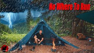 Natures Fireworks A Stormy Night Camping in the High Mountains - Rain Lightning and Thunder Camp