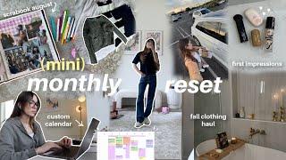 monthly reset + productive days  pilates fall clothing haul new makeup grwm custom calendar