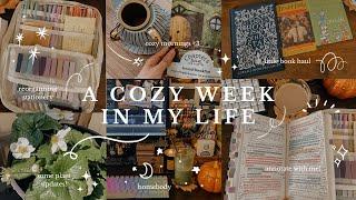 a cozy week in my life book haul annotations stationery & plants. october vlog