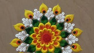 small and easy everyday rangoli  simple rangoli design for festival sand art