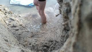 Barefoot in mud