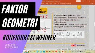 Faktor Geometri Konfigurasi Wenner Metode Geolistrik Resistivitas