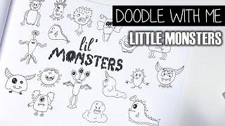 Doodle With Me  Easy Halloween Monster Doodles