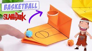 Easy Origami Mini toy Basketball Slam Dunk  Moving Paper toys pop it