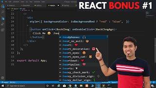 ReactJS  Bonus How to Type Emoji  in VS Code in 2020  VS Code Emoji Extension