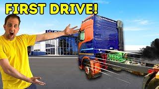 BUILDING A SCANIA V8 POWERED VOLVO FH  FIRST DRIVE  PT4  #truckertim