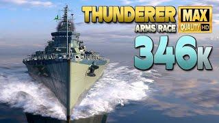 Battleship Thunderer 340000 on map Sleeping Giant - World of Warships