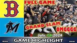 Miami Marlins vs.  Boston Red Sox Today 070424 Full GAME Highlights  MLB Season 2024