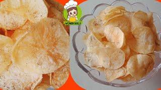 پختن چپس ورقی در خانه ll چپس ورقی در چند دقیقه ll cooking cripsy potato chips ll chips ll