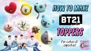 BTS  BT21 Cake And Cupcake Toppers BTS 과 BT21 케이크와 컵 케이크 토퍼