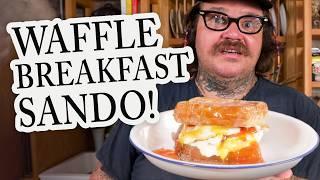 Deep Fried Waffle Breakfast Sandwich  Soups Salads Sandwiches