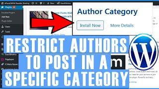 How to set WordPress to restrict an Author to a specific category?