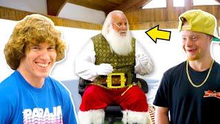 Surprising friend with Santa