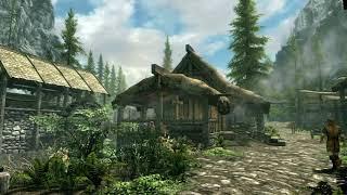 Skyrim - Riverwood Ambiance music blacksmith wind river live wallpaper