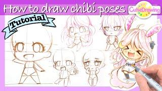 How to draw Chibi character poses with small tipsGachalifeEasy way Tutorial