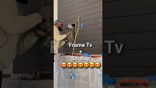 How to install a Frame Tv #tv #samsung #shiplap #fireplace #shorts #reels #tech #work #install #fun