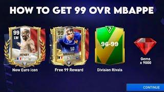 FREE 96-99 OVR HOW TO GET 99 OVR MBAPPE EURO MOMENTS FC MOBILE 24 FREE 9000 GEMS PACKS FC MOBILE
