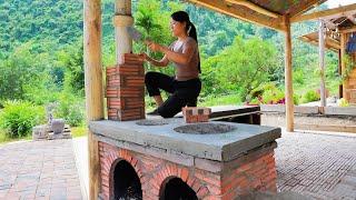 Build a Super Fuel-Efficient Smokeless Stove 50 Days of DIY Brick Making and Building