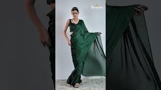 Green Royal Saree With Embroidered Blouse Fabric