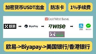 通过Biyapay平台进行加密货币 USDT出金，防冻卡，欧易-》Biyapay-》美国银行香港银行，1%手续费