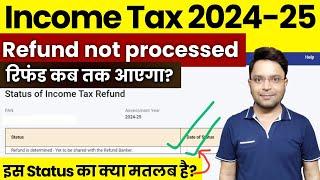 itr not processed refund determined 2024-25 itr refund not processed रिफ्न्ड कब आयेगा? Itr status