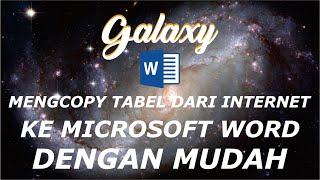 MENGCOPY DATA TABEL DARI INTERNETWEB KE MS. WORD DENGAN RAPI DAN CEPAT