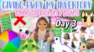 Growing My Adopt Me INVENTORY *Without Robux* Giveaway Day 3  Its Cxco Twins