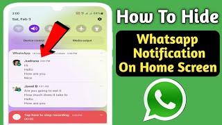 How To Hide WhatsApp Notification On Home Screen update 2024  Hide WhatsApp message Notification